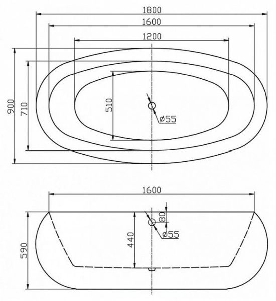 Акриловая ванна BelBagno BB18 Акриловая ванна BelBagno BB18