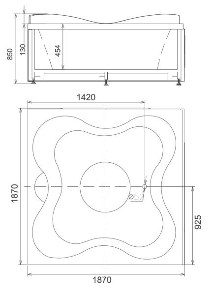 Акриловая ванна Gemy G9089 K L