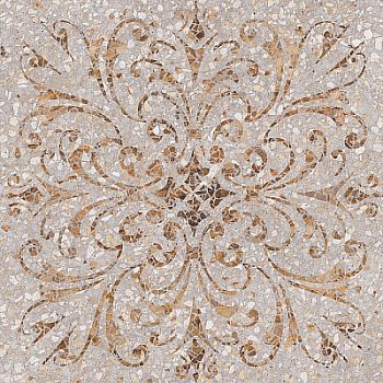 Керамогранит Терраццо беж декорированный обрезной 60х60