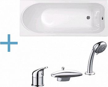 Акриловая ванна Aquanet West 150x70 (каркас + смеситель Aquanet Practic 2 AF111-63B)