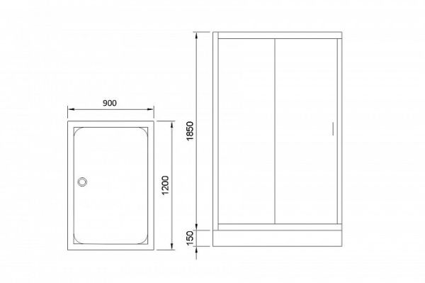 Душевой уголок Royal Bath HPS-T-CH 120х90х185 прозрачное