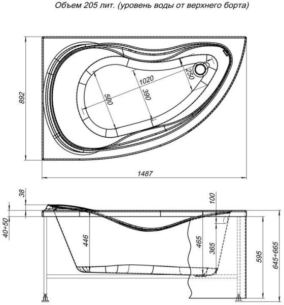 Фронтальная панель для ванны Aquanet Maldiva 150 L