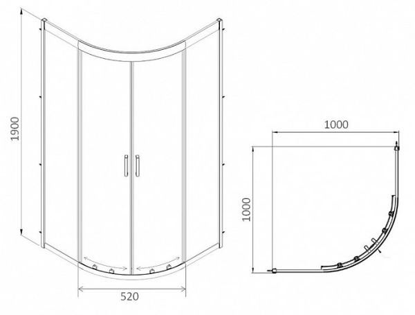 Душевой уголок Am.Pm Gem W90G-401-100WT 100х100 см стекло прозрачное