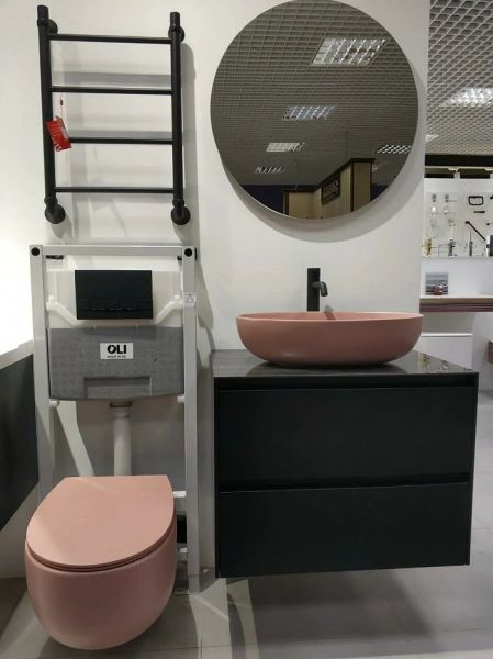 Унитаз подвесной AeT Dot 2.0 с креплениями, коралловый матовый S555T0R0V6142