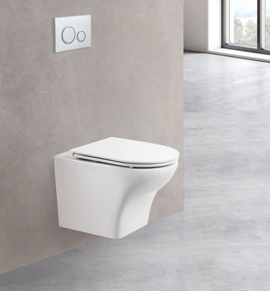 Унитаз подвесной BelBagno Kraft BB064CHR безободковый P-trap Унитаз подвесной BelBagno Kraft BB064CHR безободковый P-trap