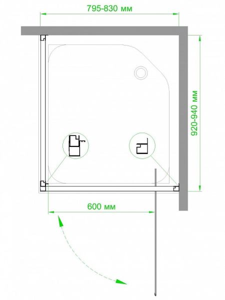 Душевой уголок Royal Bath HV-C-CH 120х80х185 рифленое