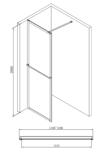 Душевая перегородка ABBER Immer Offen AG60120B Душевая перегородка ABBER Immer Offen AG60120B