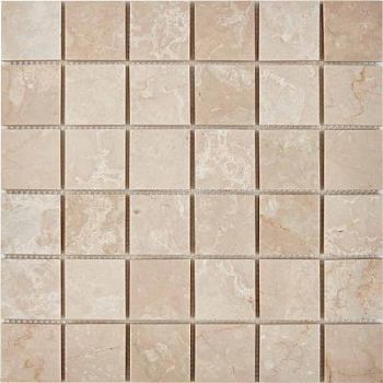 PIX 233 Cream marfil, чип 48x48 мм, сетка 305х305x6 мм, Полированная PIX 233 Cream marfil, чип 48x48 мм, сетка 305х305x6 мм, Полированная