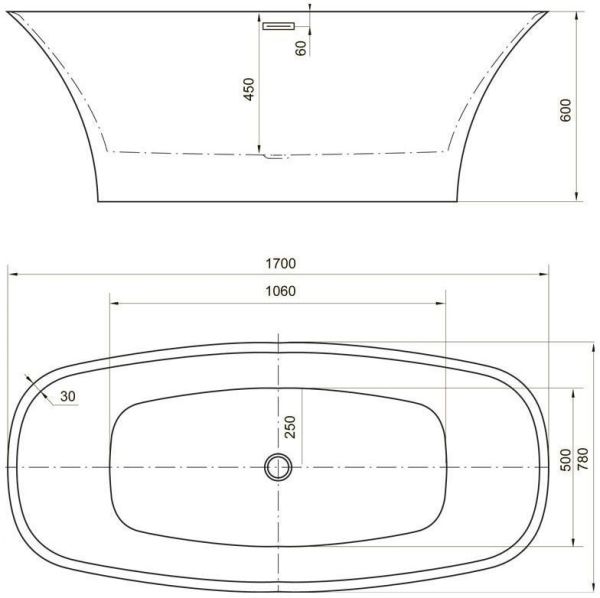 Акриловая ванна Aquanet Pleasure 170x78