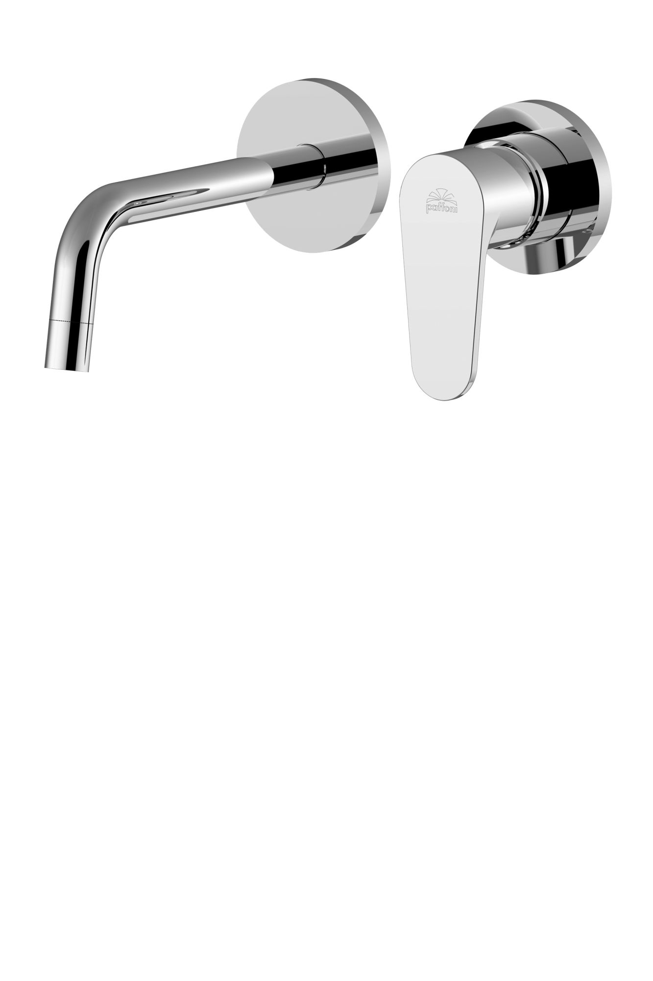 Смеситель встраиваемый для раковины с накладками диам.70мм, излив 175мм, Хром