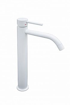 Смеситель высокий для раковины без д/к, Белый матовый