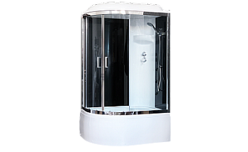 Душевая кабина Royal Bath RB8120BK6-BT-CH-L 120x80 см левая двери прозрачные задние стенки черные хром