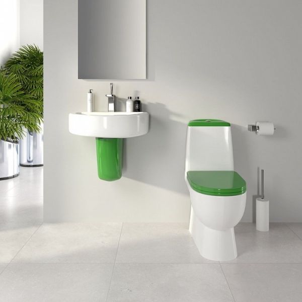 Унитаз-компакт Sanita luxe Best Color сиденье дюропласт soft close зеленое Унитаз-компакт Sanita luxe Best Color сиденье дюропласт soft close зеленое