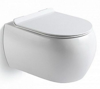 Унитаз подвесной Black&White Universe W-727 безободковый с сиденьем