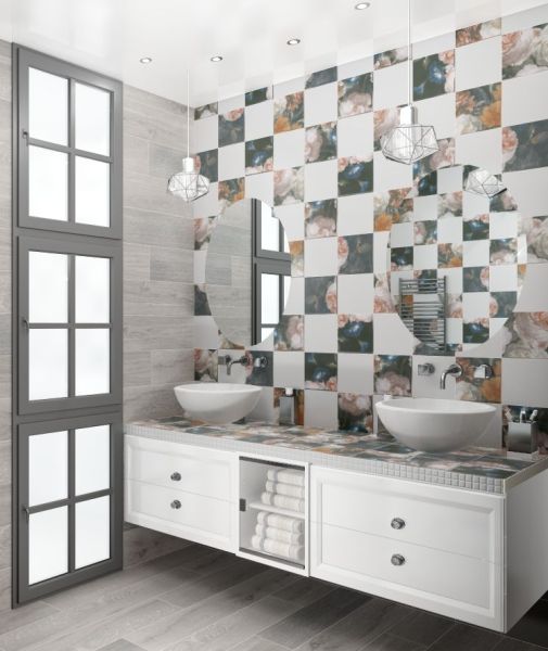 Плитка Калейдоскоп стальной 20х20