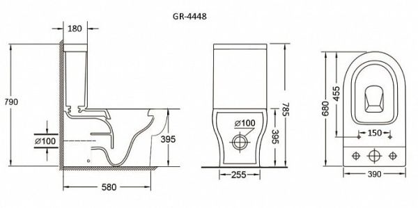 Унитаз-компакт Grossman GR-4448 с крышкой