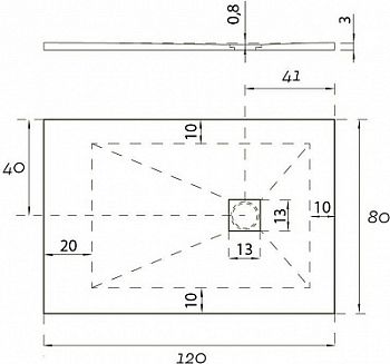 Душевой поддон Hidronatur Pleasure ATS-120x80U-W 120x80