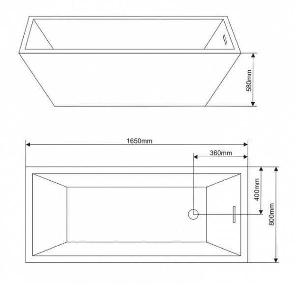 Акриловая ванна Grossman GR-1801, 165x80 см