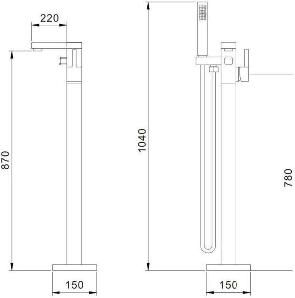 Смеситель для ванны с душем Aquanet JA-6002 Смеситель для ванны с душем Aquanet JA-6002
