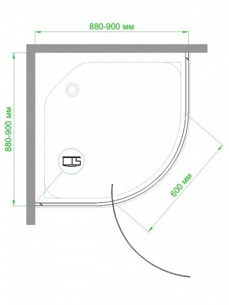 Душевой уголок Royal Bath HKV-C-CH 90х90х185 рифленое
