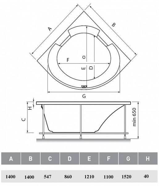 Акриловая ванна Vayer Bryza 140x140 см Акриловая ванна Vayer Bryza 140x140 см