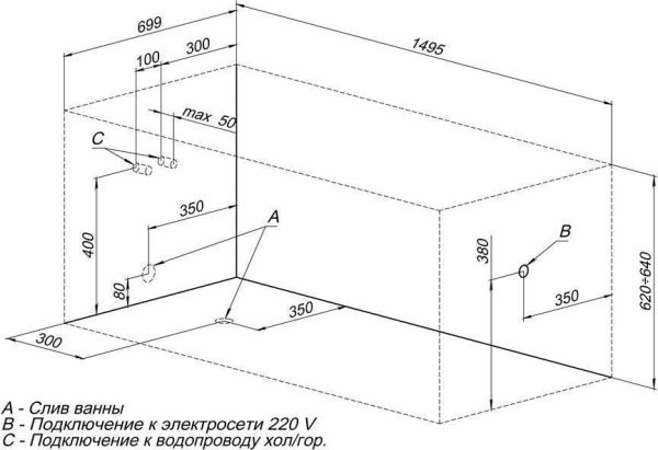 Акриловая ванна Aquanet Nord 150x70 Акриловая ванна Aquanet Nord 150x70
