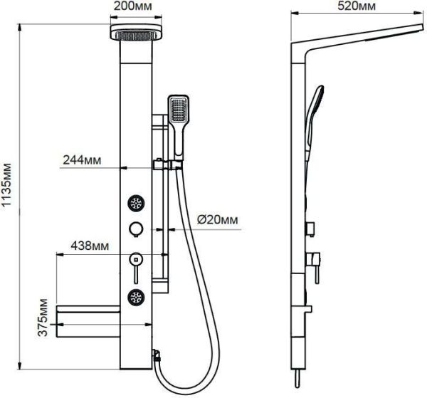 Душевая панель Aquanet SL2015CS-1