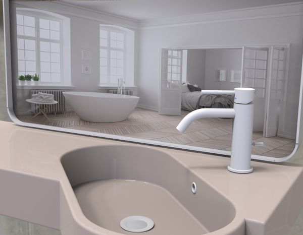 Смеситель для раковины без д/к, Белый матовый