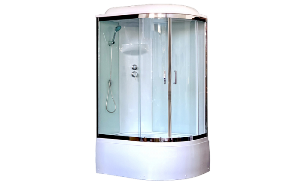 Душевая кабина Royal Bath RB8120BK6-WT-CH-L 120x80 см левая двери прозрачные задние стенки белые хром