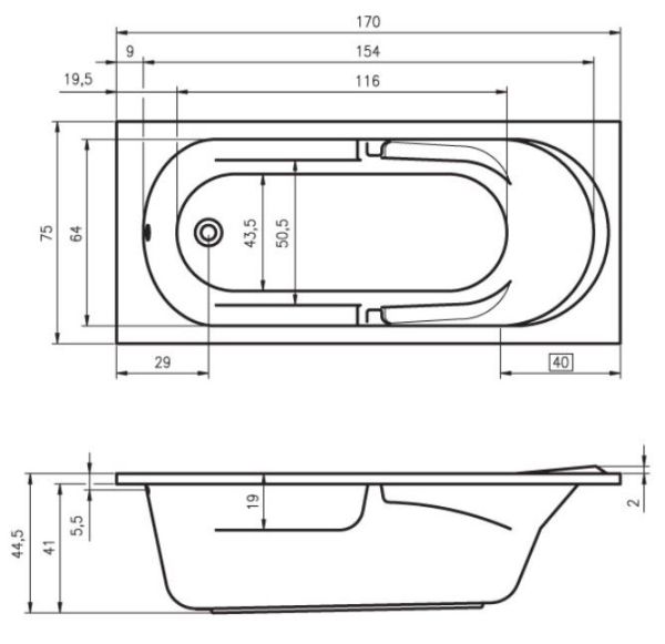 Акриловая ванна Riho Future 170 см