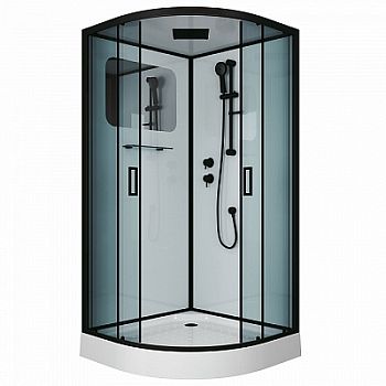 Душевая кабина Niagara Premium NG-6902-01 BLACK 100х100х210 стекло тонированное