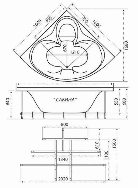 Акриловая ванна Triton Сабина 160x160 см Акриловая ванна Triton Сабина 160x160 см