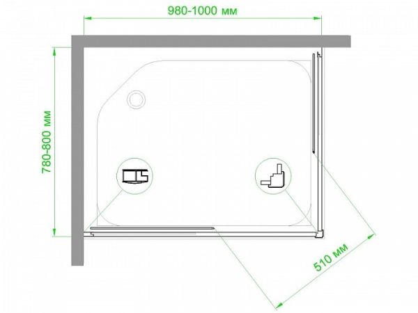 Душевой уголок Royal Bath HPD-C-CH 100х80х185 рифленое