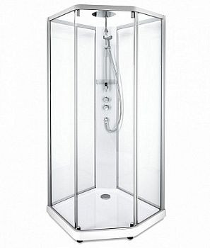 Душевая кабина IDO Showerama 10-5 Comfort 558.204.306 90x80 см стекло прозрачное задние стенки прозрачные профиль алюминий