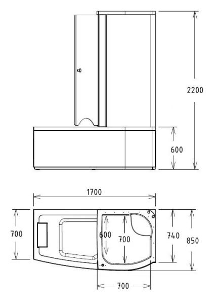 Акриловая ванна Gemy G8040 C R Акриловая ванна Gemy G8040 C R