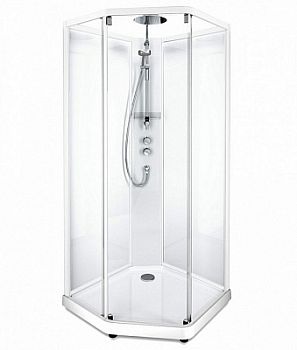 Душевая кабина IDO Showerama 10-5 Comfort 558.205.309 80x90 см стекло прозрачное задние стенки прозрачные профиль белый
