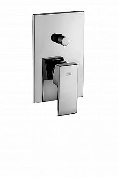 Смеситель встраиваемый для душа с накладкой из металла 120х190мм