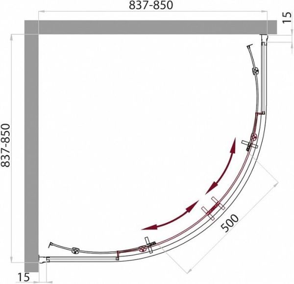 Душевой уголок BelBagno Uno R 2 85 C Cr