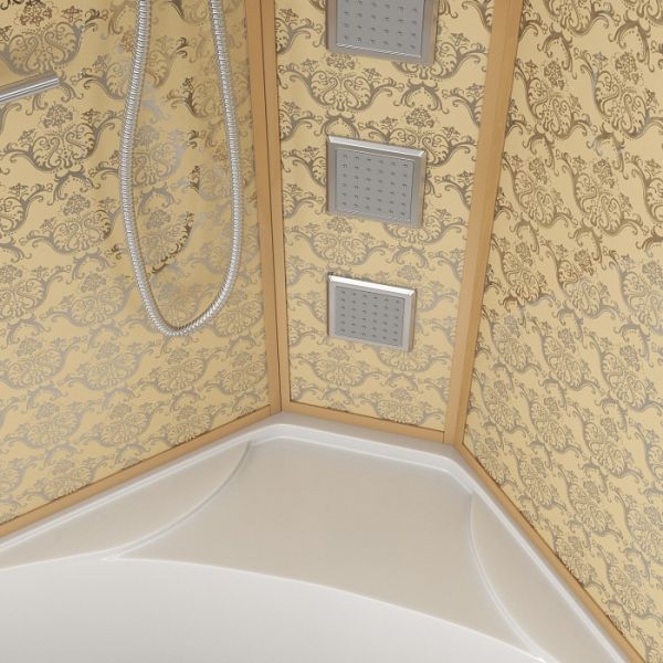 Душевая кабина Niagara NG-7744G 120x120 см с гидромассажем стенки золото