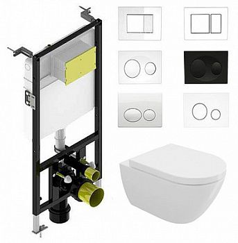 Комплект Bocchi Venezia Rimless 1295-001-0129 подвесной унитаз + инсталляция Bocchi 8010-1000