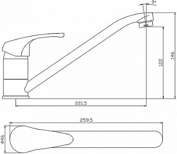 Смеситель для кухни Aquanet Practic AF100-40С