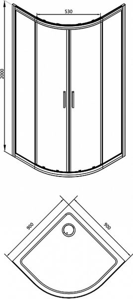 Душевой уголок Aquanet Practic AE10-Q-90x90U-CP 90x90 Душевой уголок Aquanet Practic AE10-Q-90x90U-CP 90x90