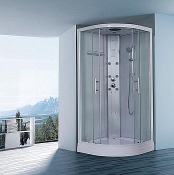 Душевая кабина Orans SR-86150S 90x90 см поддон 15 см задние стекла белые