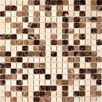 PIX 268 Emperador Dark, light, Crema Nova, чип 15x15 мм, сетка 305х305x4 мм, Полированная PIX 268 Emperador Dark, light, Crema Nova, чип 15x15 мм, сетка 305х305x4 мм, Полированная