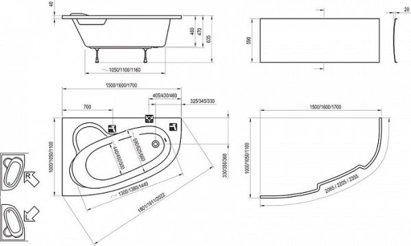 Акриловая ванна Ravak ASYMMETRIC 170x110 см L Акриловая ванна Ravak ASYMMETRIC 170x110 см L