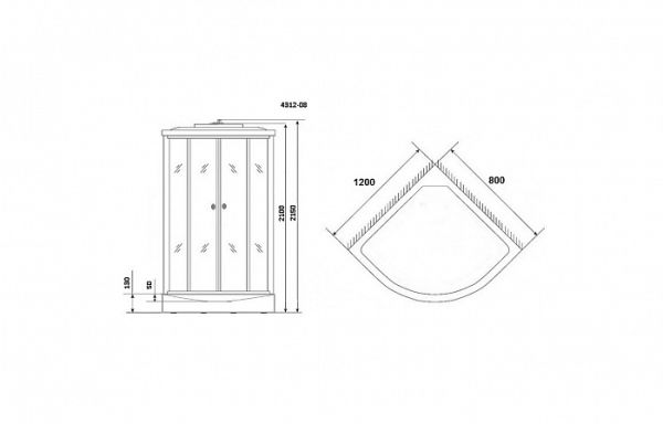Душевая кабина Niagara NG-4312-08R 120x80 см правая