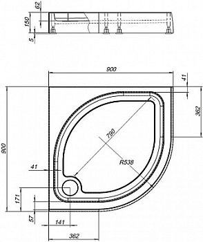 Душевой поддон Aquanet HX515 90х90