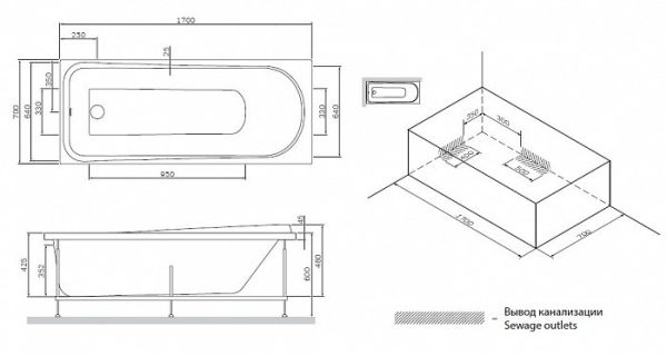 Акриловая ванна Am.Pm Like 170x70 W80A-170-070W-A