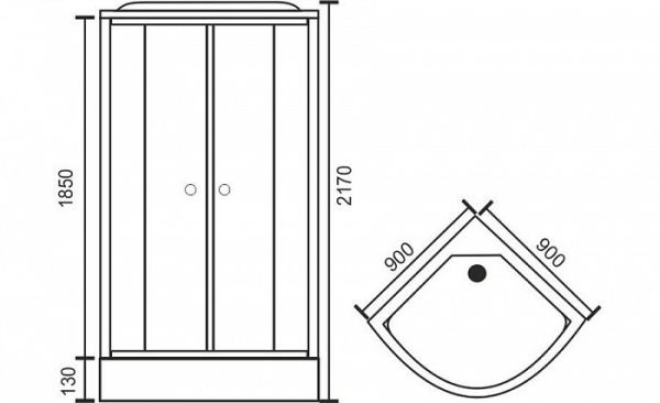 Душевая кабина Royal Bath RB90HK2-T-CH 90x90 см
