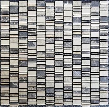 PIX 319 Cream Nova,Dark Emperador,Light Emperador, чип произвольный, сетка 310х307х6 мм, Матовая